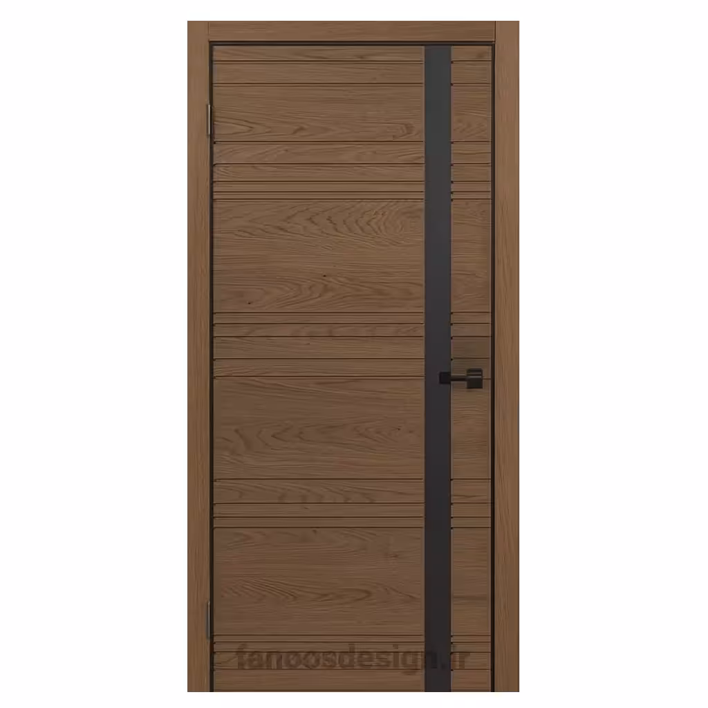 درب مدرن چوبی با نوار مشکی عمودی کد 30577