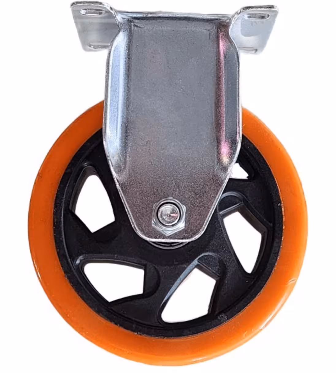 چرخ لوکس نارنجی پایه ثابت وارداتی سایز (125)