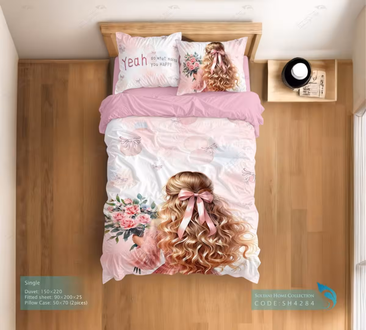 روتختی و ست کامل طرح فرفری ناز سایز یکنفره کد SH4284