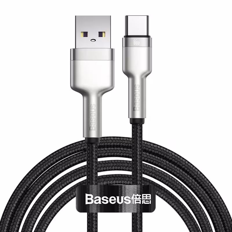 کابل تبدیل USB به USB-C باسئوس مدل Metal Data cable 66W طول 2 متر