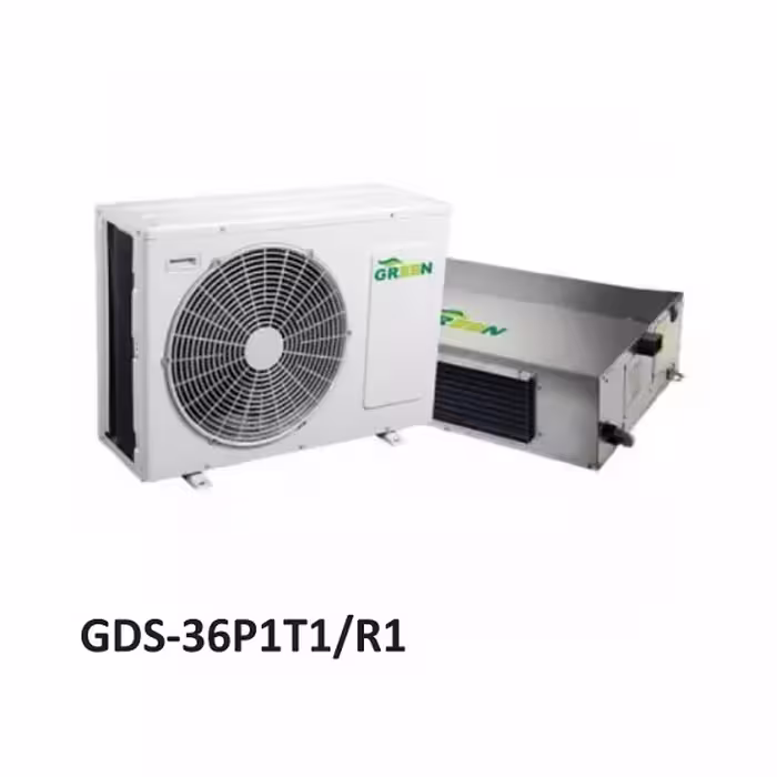 داکت اسپلیت تهویه مطبوع گرین، ظرفیت 36000 BTU، مدل GDS-36P1T1/R1