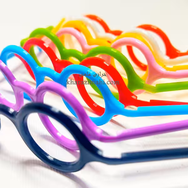 عینک عروسک گرد پلاستیکی {رنگی}