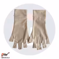 دستکش نخی نیمه انگشتی رنگ کرم