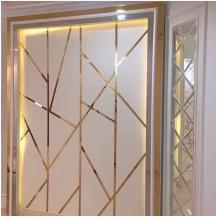 آینه دیواری کد 1502 طلایی سایز 4x120 سانتی متر بسته 10 عددی