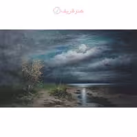 تابلو نقاشی طرح شب مهتابی