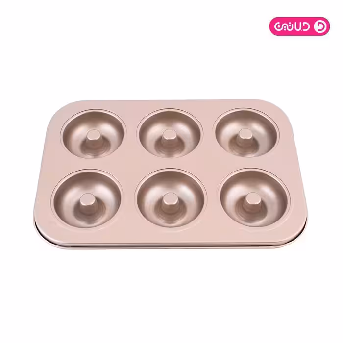 قالب ممتاز تفلون دونات طلایی 6 عددی