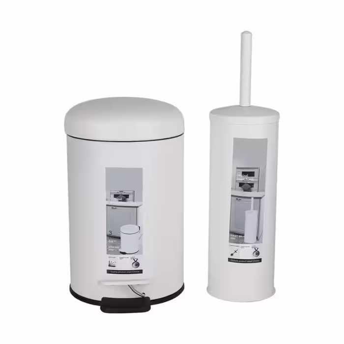 ست سطل زباله و فرچه دلفین مدل Pry-33-W