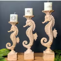 شمعدان رومیزی سه سایزی اسب دریایی