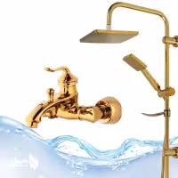 شیرآلات اهرمی شیردوش بامبوطلایی به همراه علم دوش رسوب گیر