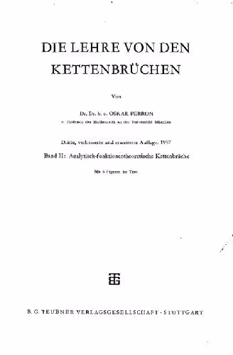خرید و دانلود نسخه کامل کتاب Die Lehre von den Kettenbruechen