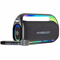 اسپیکر بلوتوثی کارائوکه همراه میکروفون پاورولوژی PWLAU012