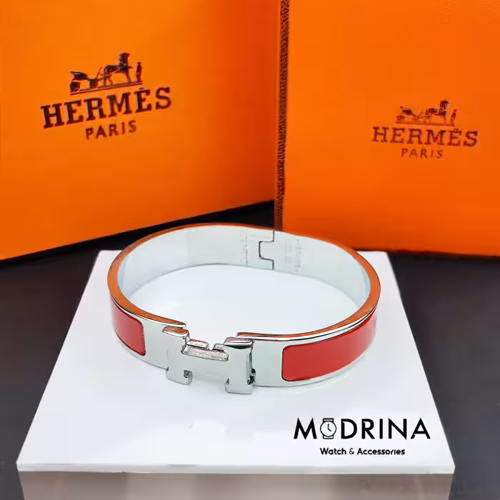 دستبند هرمس (Hermes) قرمز سیلور