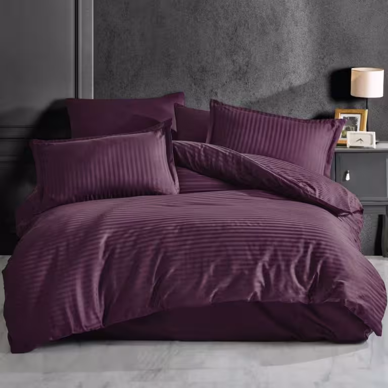 روتختی هتلی راه راه نخ پنبه بنفش