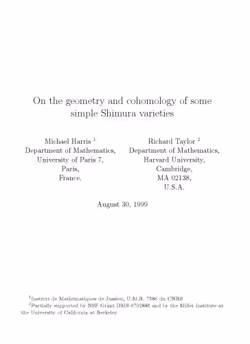خرید و دانلود نسخه کامل کتاب On the geometry and cohomology of some simple Shimura varieties