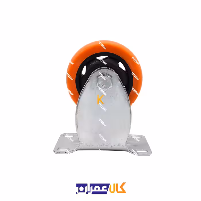 چرخ ثابت لوکس نارنجی پایه سفید سایز 10