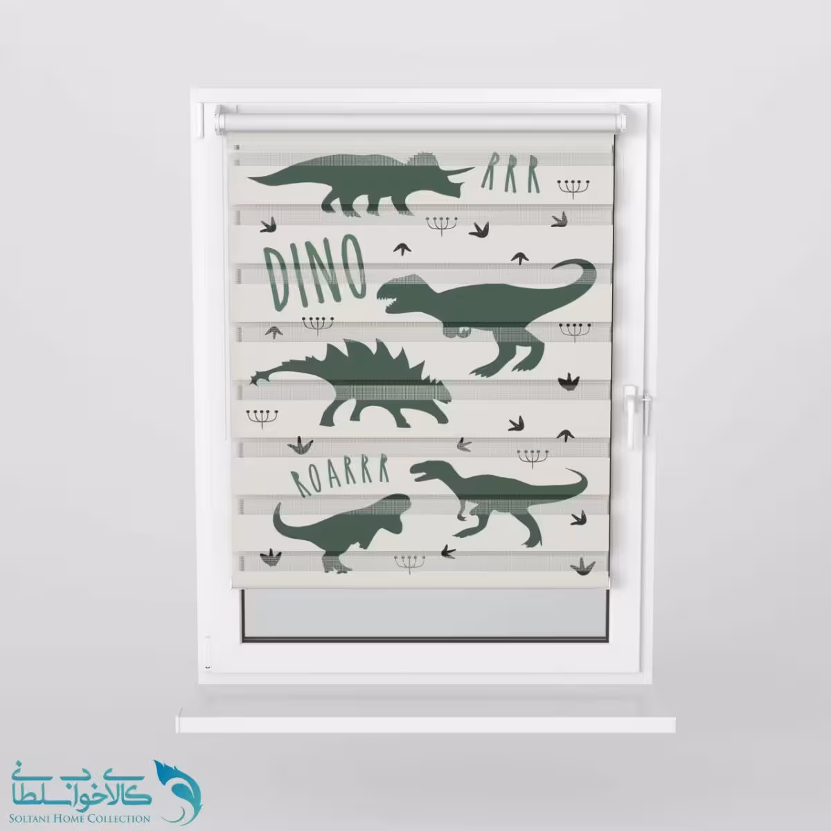 پرده زبرا اتاق کودک طرح دایناسور کد A3044