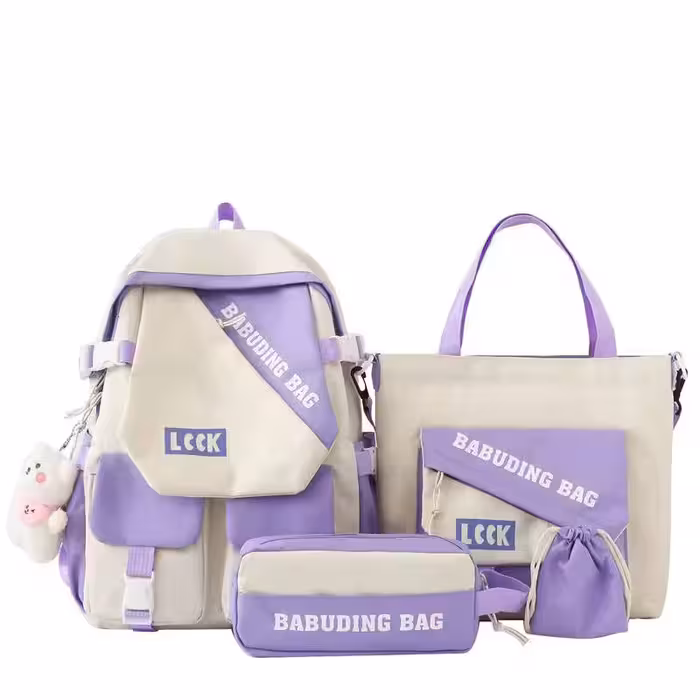 کوله پشتی مدل BABUDING به همراه کیف رودوشی و جامدادی و کیسه پول | چاوه