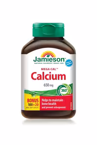 قرص کلسیم مقدار 650 میلی‌گرم Jamieson - بسته 120 عددی