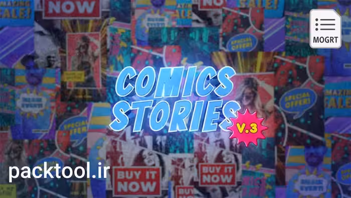پروژه آماده پریمیر پک 6 استوری اینستاگرامی کمیک بوک Comics Vertical Story - پک تول