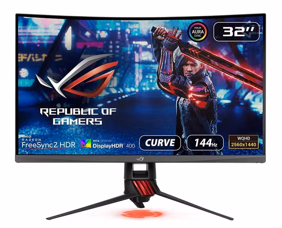 مانیتور خمیده گیمینگ 32 اینچ ایسوس سری راگ مدل ROG STRIX XG32VQR
