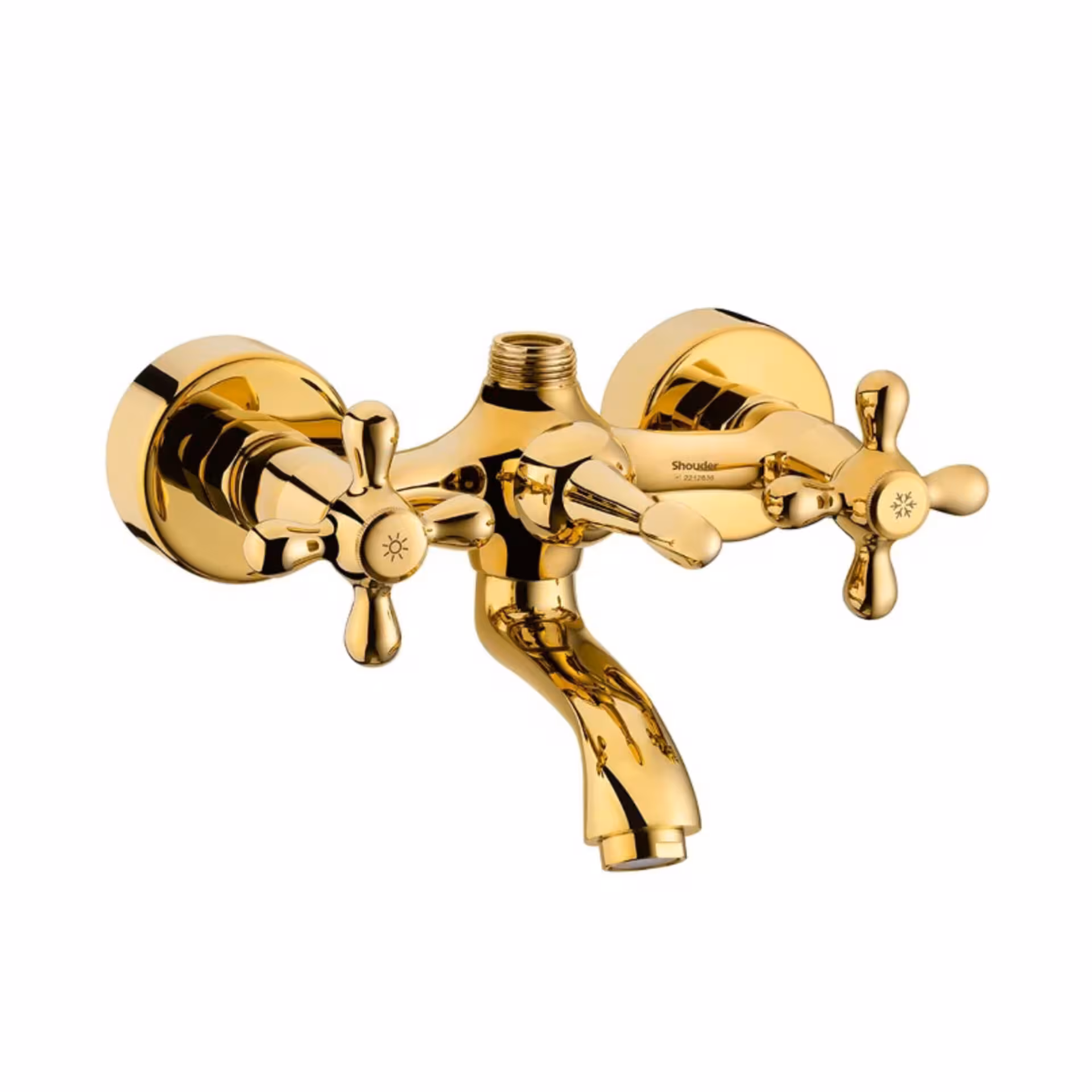 شیر حمام شودر مدل باروک پلاس طلایی