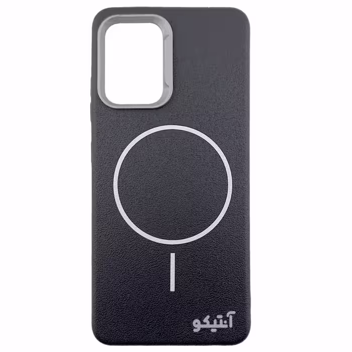 قاب Samsung A32-4G مدل TPU لنز متال طرح چرم و مگ سیف-رنگ مشکی