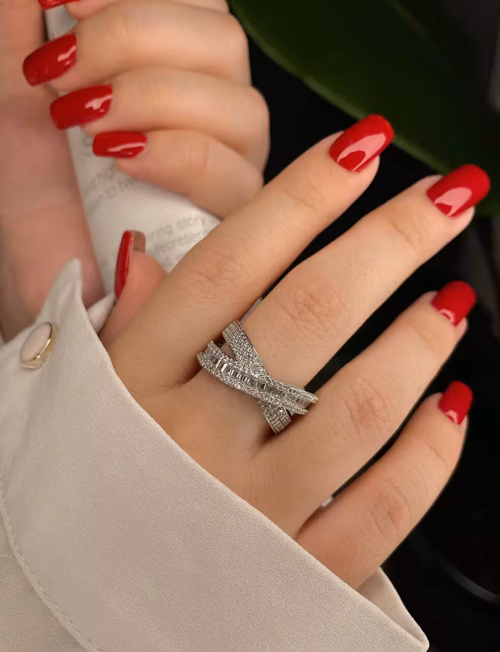 انگشتر جواهری نقره زنانه کد 10531