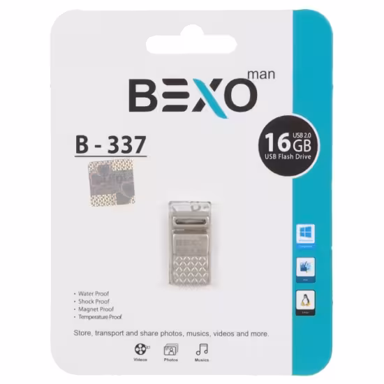 فلش مموری بکسو مدل B-337 USB2.0 ظرفیت 16 گیگابایت