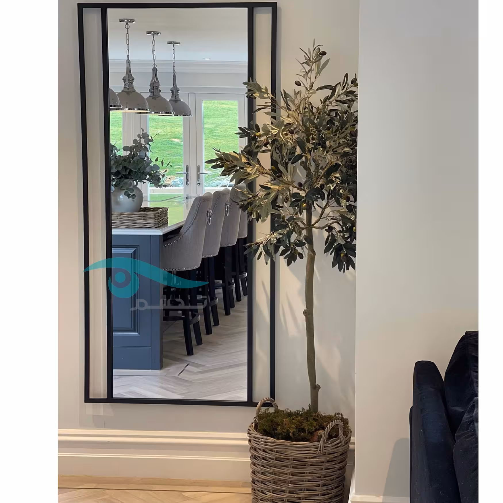 آینه تجسم قدی فریم فلزی آندیامشکی(ارسال با باربری-پس کرایه)