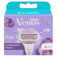 یدک خودتراش زنانه ژیلت مدل ونوس کامفورت گلاید بریز 3 لبه 4 عددی