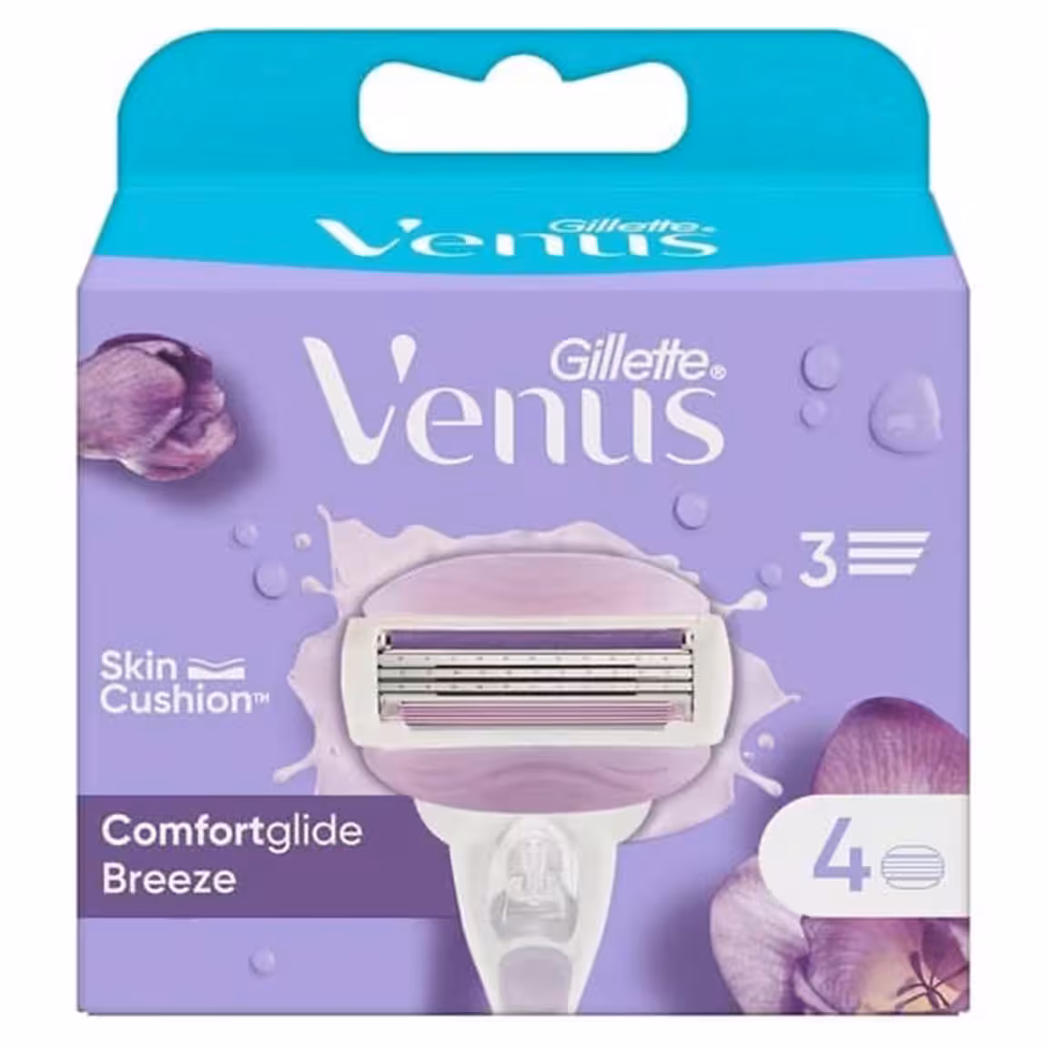 یدک خودتراش زنانه ژیلت مدل ونوس کامفورت گلاید بریز 3 لبه 4 عددی