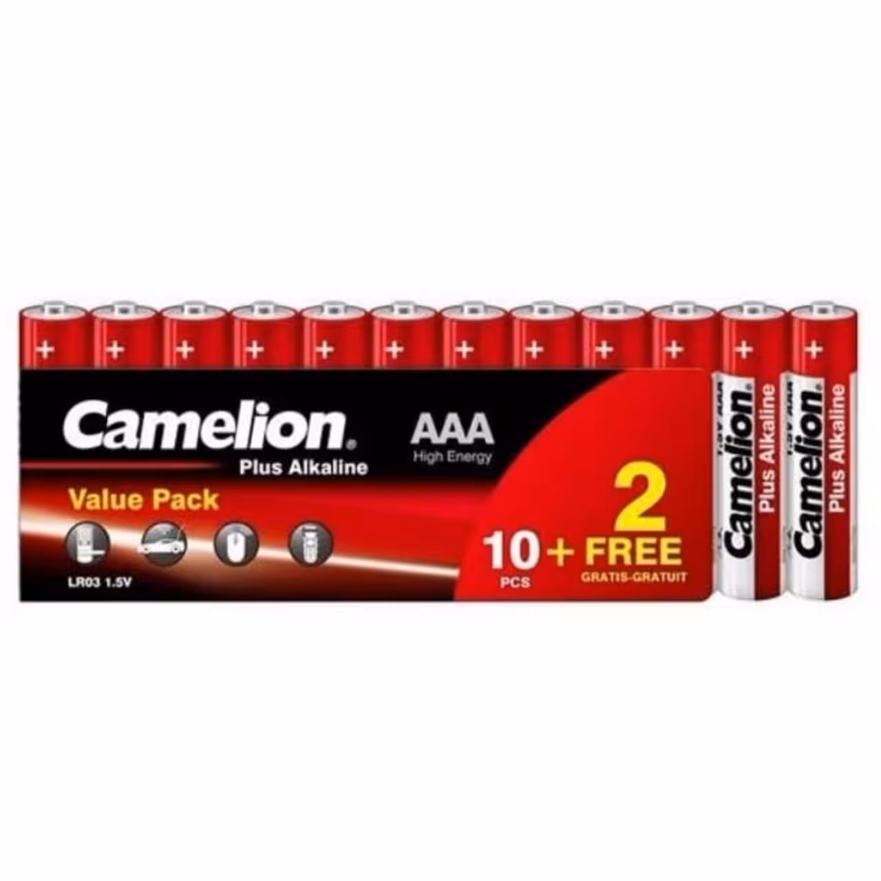 باتری نیم قلمی کملیون پلاس آلکالاین Plus Alkaline شیرینک بسته 12 تایی (عمده و خرده)