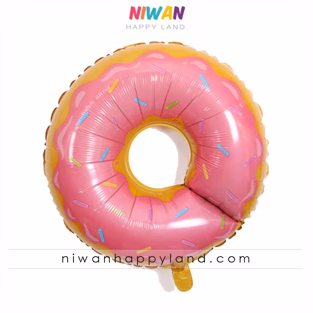 بادکنک فویلی دونات صورتی