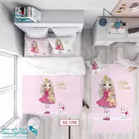 روتختی طرح دختر و گربه سایز یکنفره کد A1769