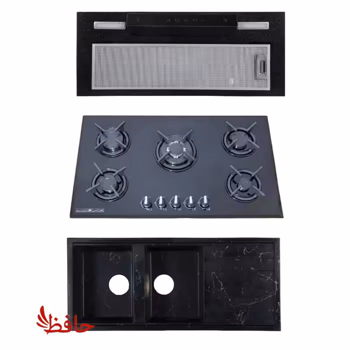ست هود مخفی اجاق گاز سینک گرانیتی مدل 456