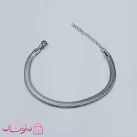 دستبند هرینگبون نقره ای رنگ مدل نرم عرض 5 میل کد 798