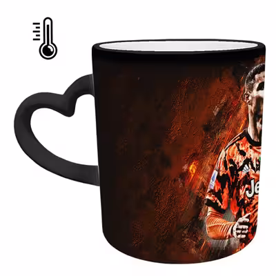 ماگ حرارتی مدل دسته قلبی طرح رونالدو کد 206