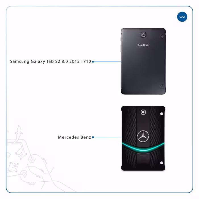 برچسب پوششی ماهوت مدل Mercedes-Benz مناسب برای تبلت سامسونگ Galaxy Tab S2 8.0 2015 T710