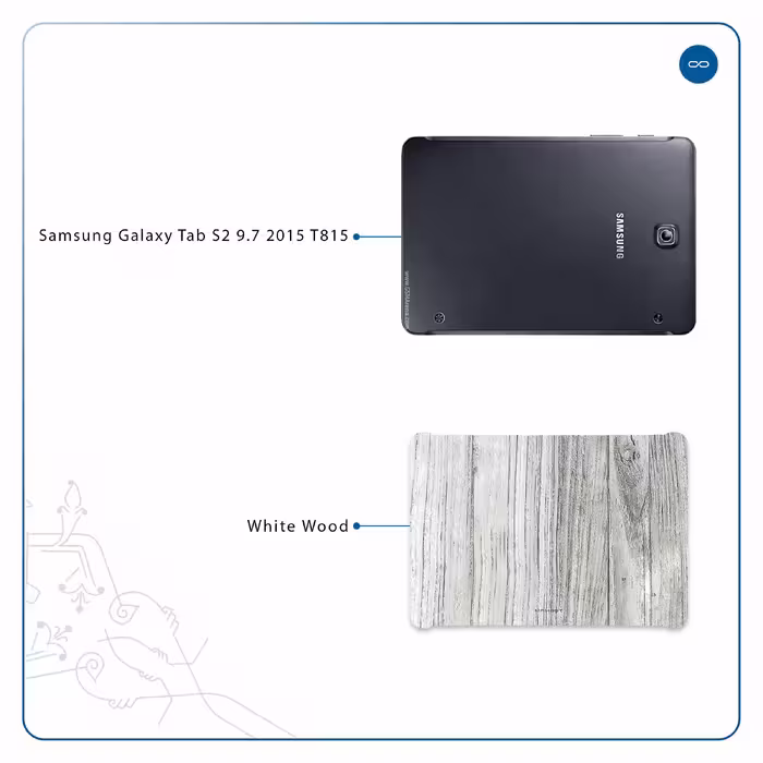 برچسب پوششی ماهوت مدل White Wood مناسب برای تبلت سامسونگ Galaxy Tab S2 9.7 2015 T815