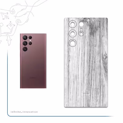 برچسب پوششی ماهوت مدل White-Wood مناسب برای گوشی موبایل سامسونگ Galaxy S22 Ultra 5G