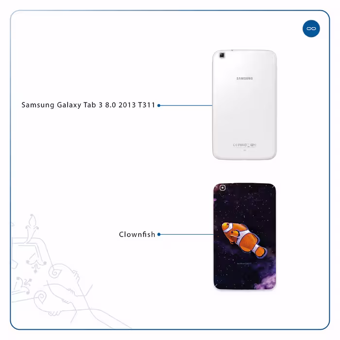 برچسب پوششی ماهوت مدل Clownfish مناسب برای تبلت سامسونگ Galaxy Tab 3 8.0 2013 T311