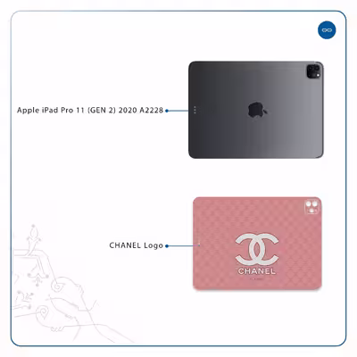 برچسب پوششی ماهوت مدل CHANEL-Logo مناسب برای تبلت اپل iPad Pro 11 (GEN 2) 2020 A2228
