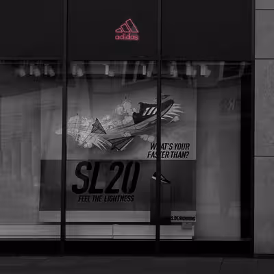 چراغ دیواری نئون دیزاین طرح Adidas-Text-BL_RD