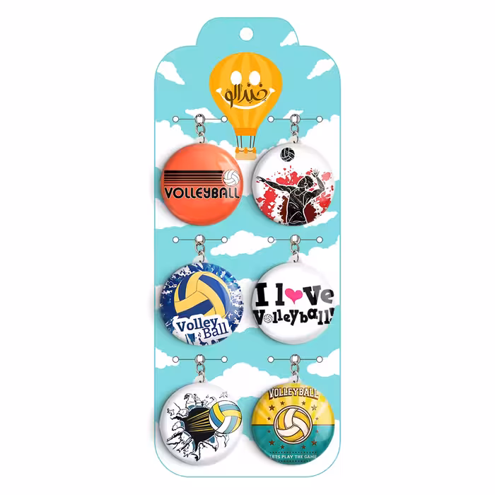 جاکلیدی خندالو مدل والیبال کد 335B مجموعه 6 عددی