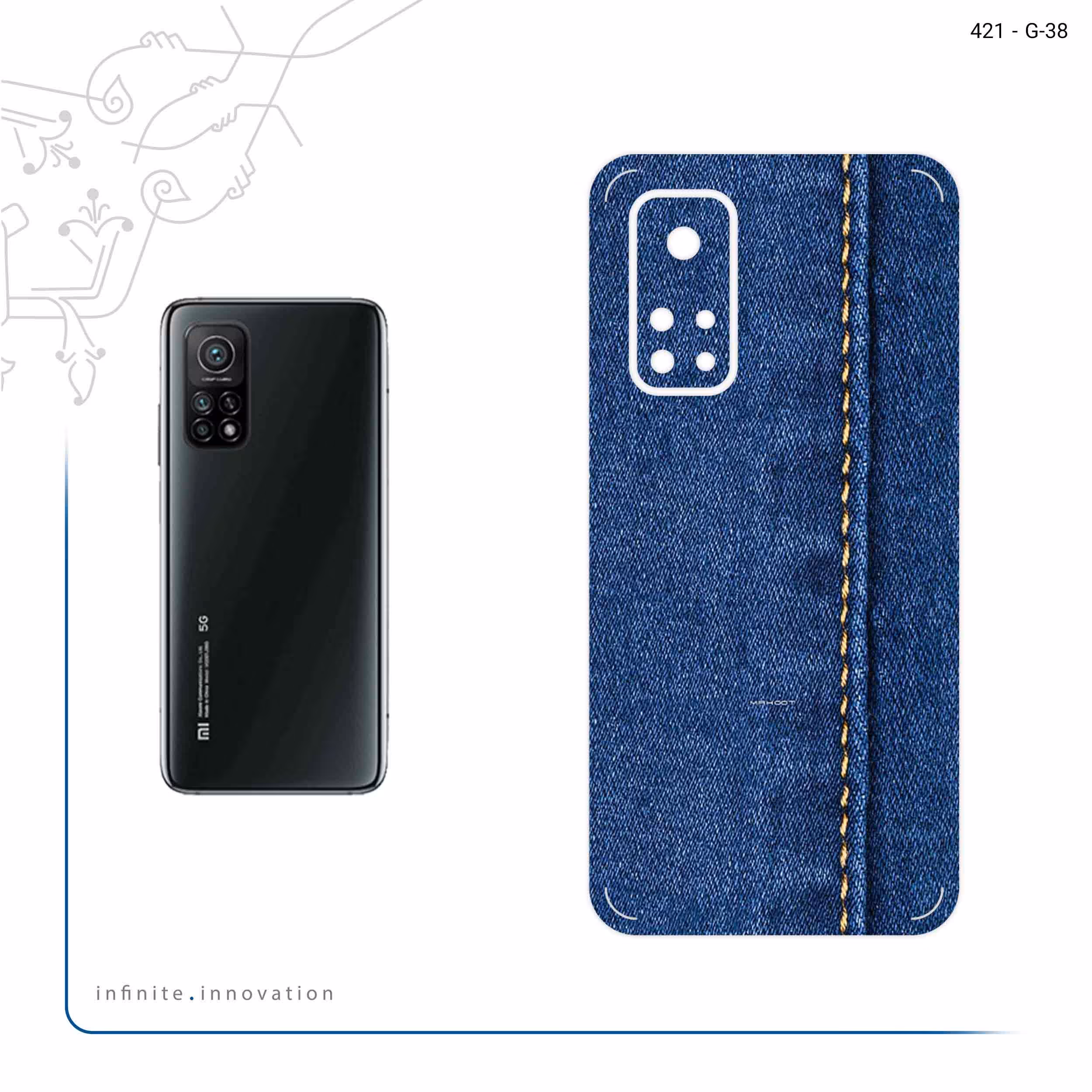 برچسب پوششی ماهوت مدل Fabric Texture 8 مناسب برای گوشی موبایل شیائومی Mi 10T Pro 5G