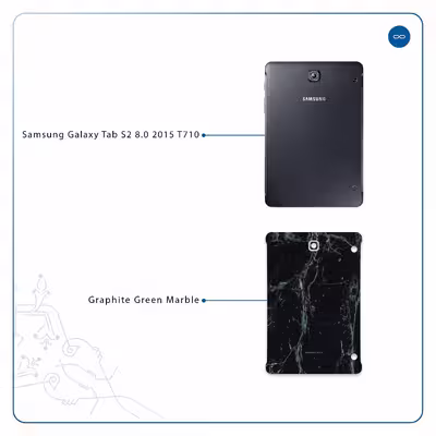 برچسب پوششی ماهوت مدل Graphite-Green-Marble مناسب برای تبلت سامسونگ Galaxy Tab S2 8.0 2015 T710