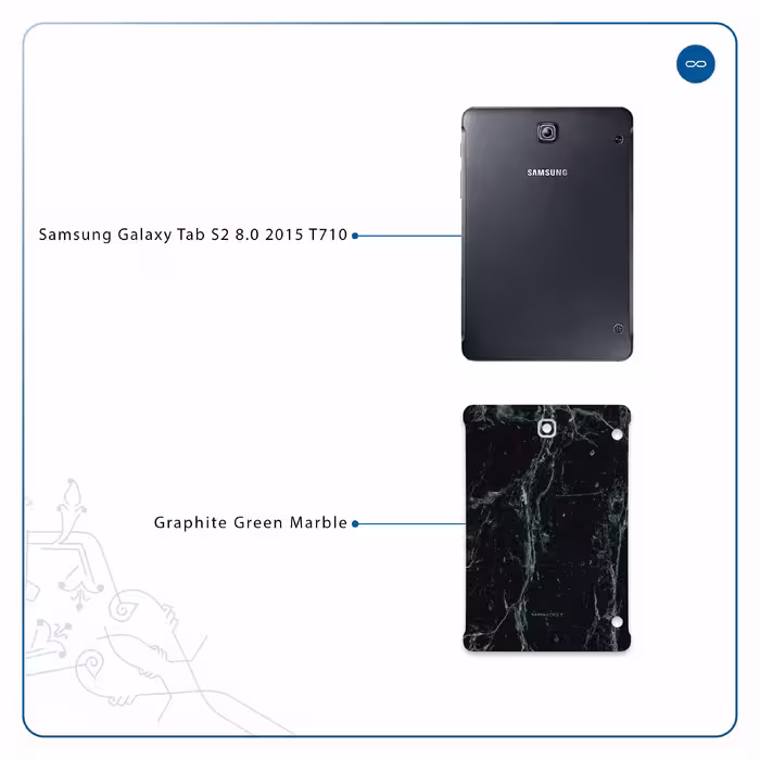برچسب پوششی ماهوت مدل Graphite-Green-Marble مناسب برای تبلت سامسونگ Galaxy Tab S2 8.0 2015 T710