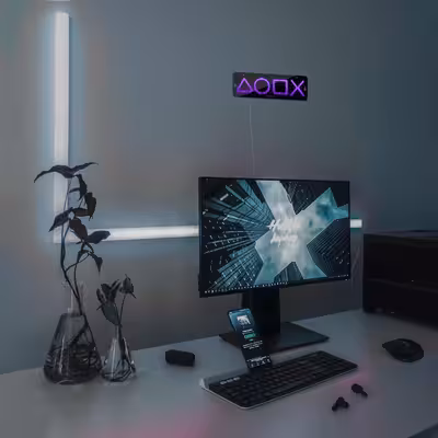 چراغ دیواری نئون دیزاین مدل Ps-Keys-BL_PR