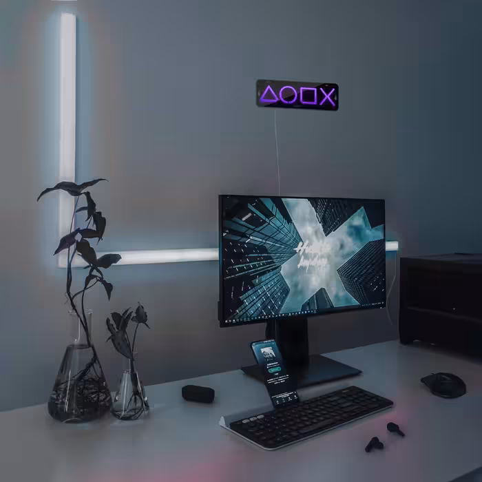 چراغ دیواری نئون دیزاین مدل Ps-Keys-BL_PR