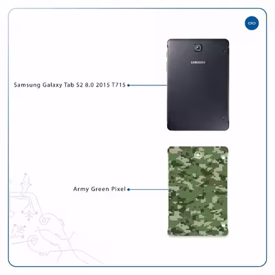 برچسب پوششی ماهوت مدل Army-Green-Pixel مناسب برای تبلت سامسونگ Galaxy Tab S2 8.0 2015 T715